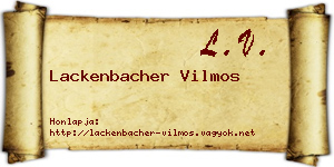 Lackenbacher Vilmos névjegykártya